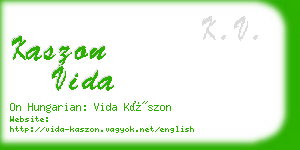 kaszon vida business card